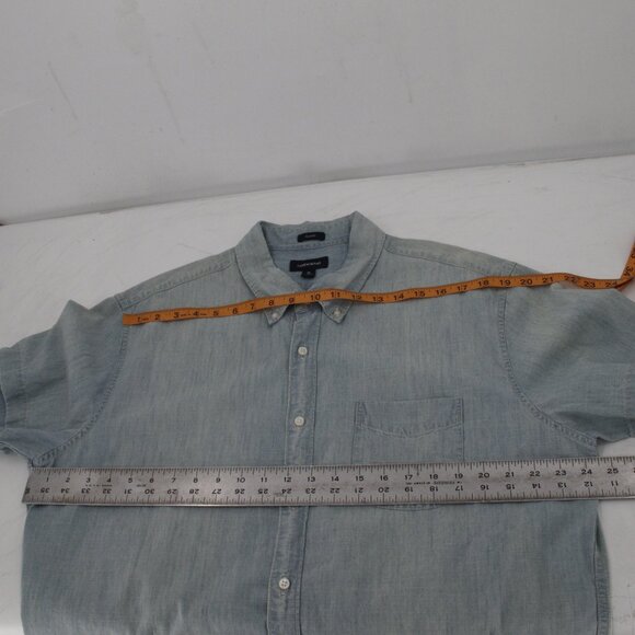 NWT J Crew Shirt Mens XL Indigo Chambray cotton Short Sleeve Classic button down - Picture 13 of 13